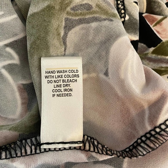 C Est. 1946 Stretch Square Neck Flower Print Casual Long Sleeve Blouse Sz M - Picture 8 of 8